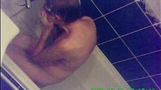 skinny mature take a bath - porn video