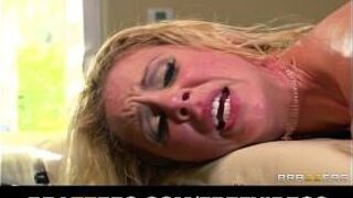 Busty blonde MILF gets an oily massage that turns into sweaty sex - porn video