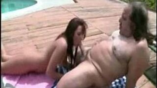 Taisa Banx feet soles pose blowjob on Ron Jeremy - porn video