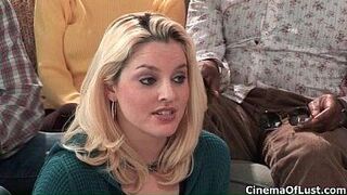 Sexy blonde lesbian gets her pussy - porn video