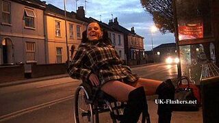 Leah Caprice Flashing Nude in Cheltenham from her Wheelchair - porn video